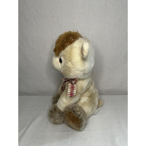 Fuzzy Lamb Llama Off White Stuffed Animal, Tan Plush 12” Tall - Picture 6 of 10